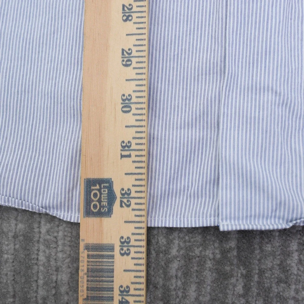 Banana Republic Men Slim Fit Button Up Shirt XL Blue White Micro Stripe Long Slv